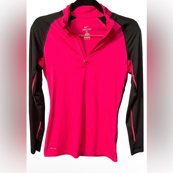 Nike Tops | Pink Nike Long Sleeve Top | Color: Black/Pink | Size: M - Picture 1 of 6